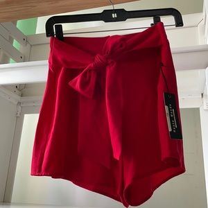 Red short with ribbon